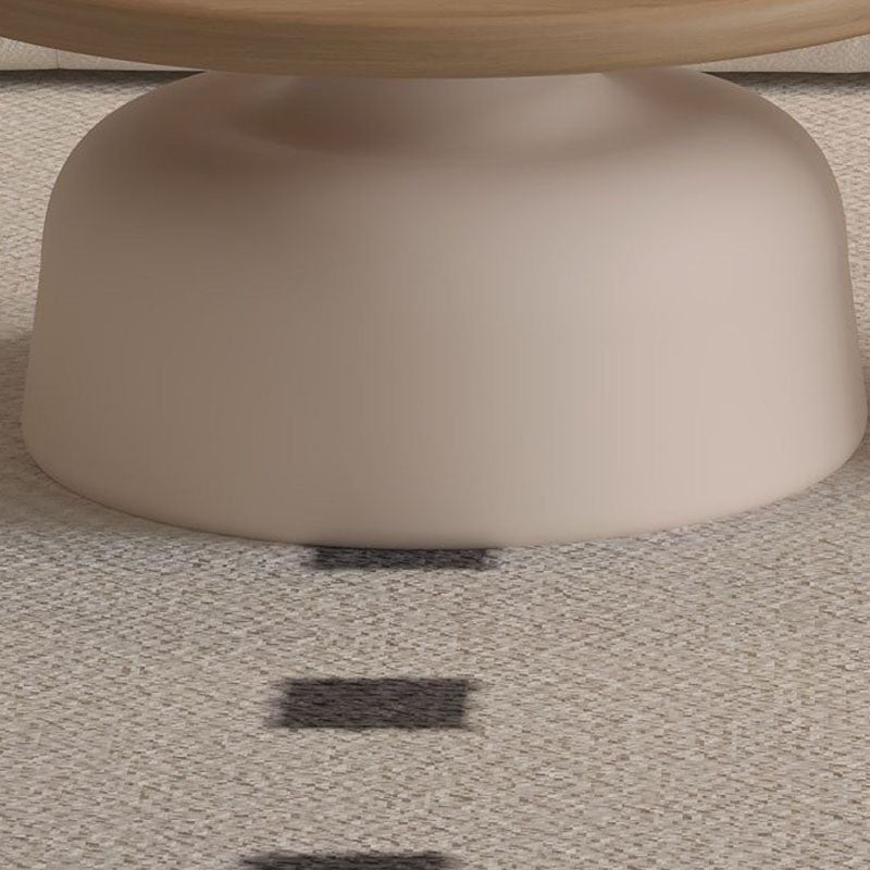 Contemporary Scandinavian Round Plywood Carbon Steel Side Table For Living Room