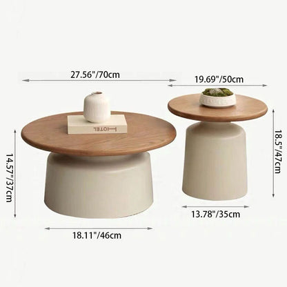 Contemporary Scandinavian Round Plywood Carbon Steel Side Table For Living Room