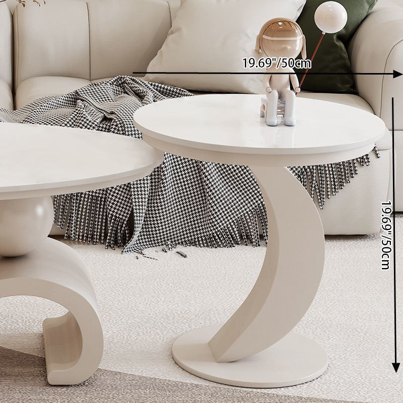 Contemporary Scandinavian Oval Stone Slab Carbon Steel Coffee Table For Living Room