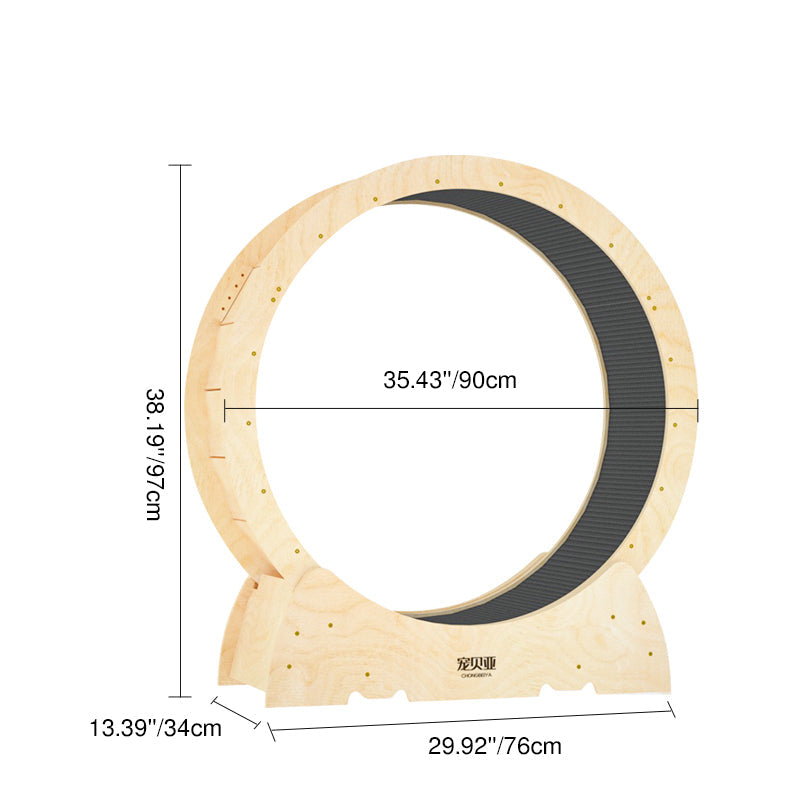 Contemporary Creative Round Plywood Silent Wheel Cat Tree For Living Room