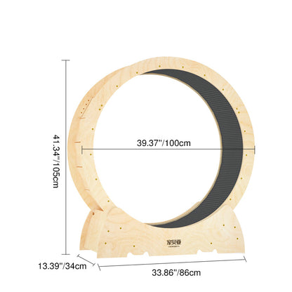 Contemporary Creative Round Plywood Silent Wheel Cat Tree For Living Room