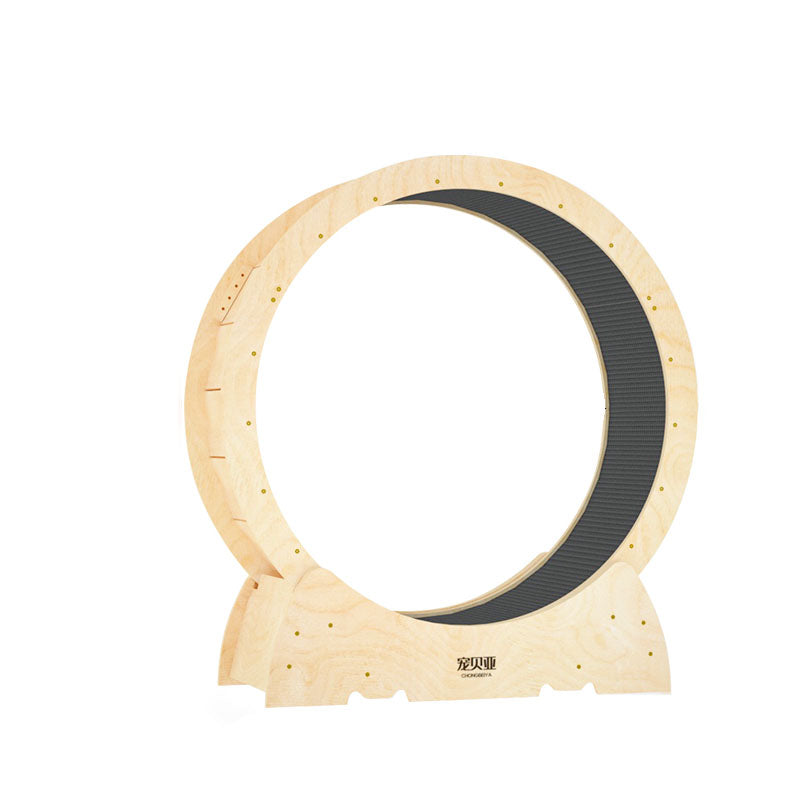 Contemporary Creative Round Plywood Silent Wheel Cat Tree For Living Room