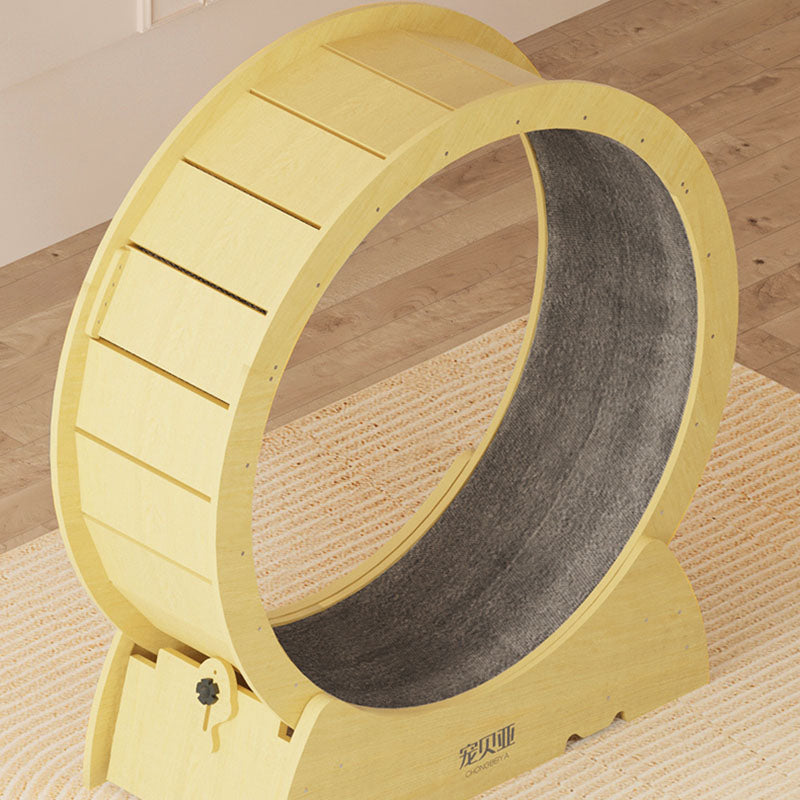 Contemporary Creative Round Plywood Silent Wheel Cat Tree For Living Room
