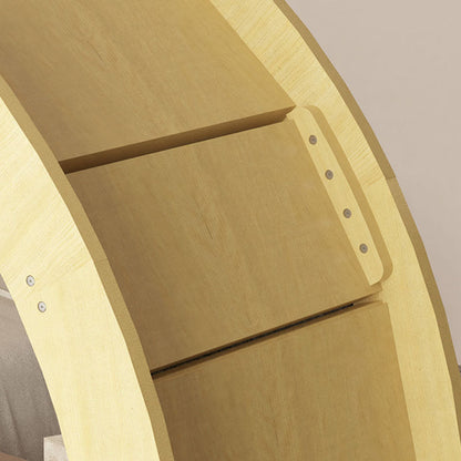 Contemporary Creative Round Plywood Silent Wheel Cat Tree For Living Room