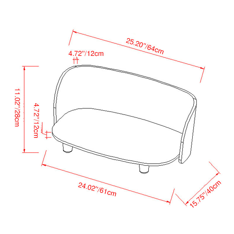 Traditional Vintage Rectangular Poplar Wood Fabric Cat Bed For Bedroom