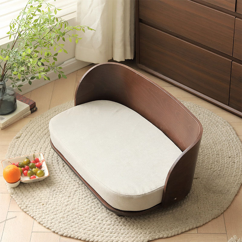 Traditional Vintage Rectangular Poplar Wood Fabric Cat Bed For Bedroom