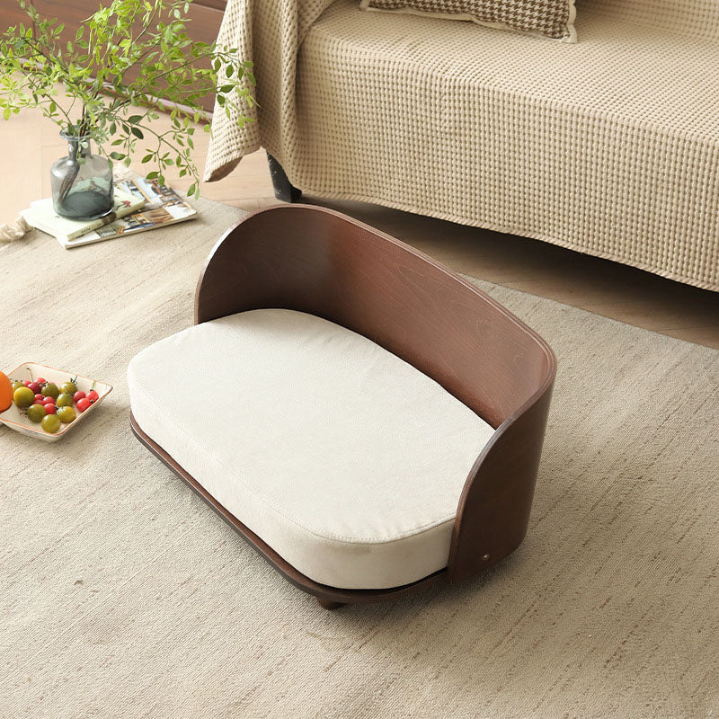 Traditional Vintage Rectangular Poplar Wood Fabric Cat Bed For Bedroom