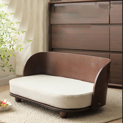 Traditional Vintage Rectangular Poplar Wood Fabric Cat Bed For Bedroom