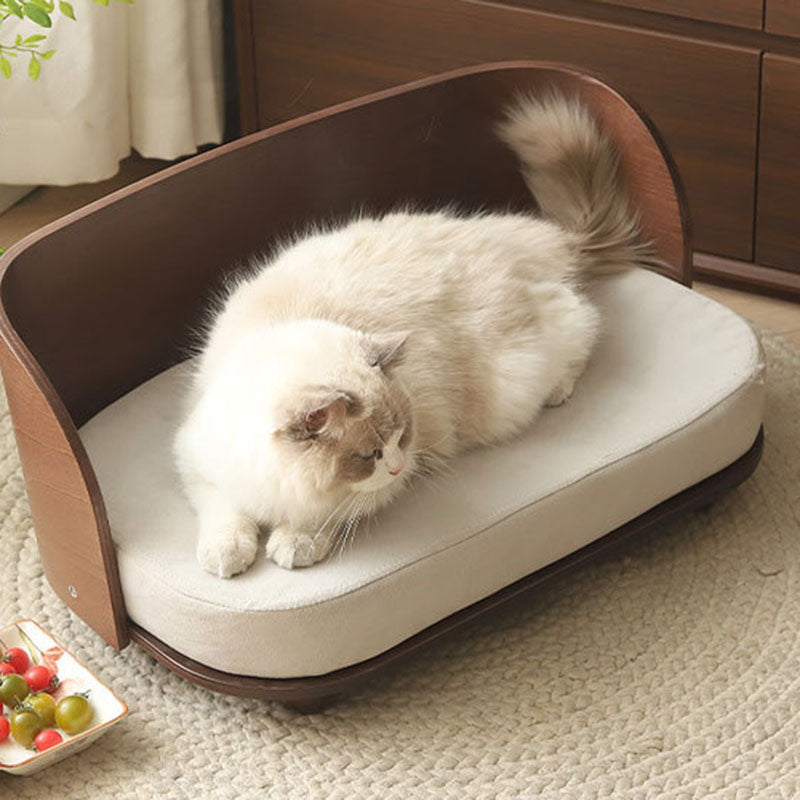 Traditional Vintage Rectangular Poplar Wood Fabric Cat Bed For Bedroom