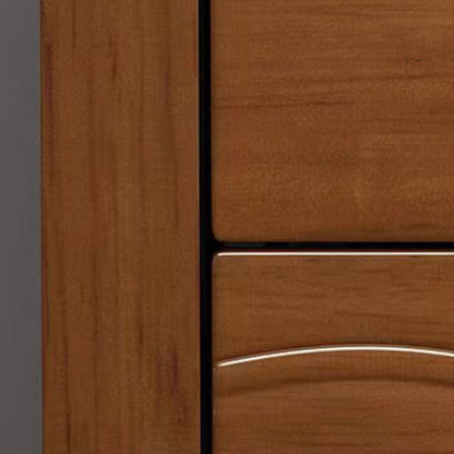 Traditional Vintage Square Rubberwood Medium-Density Fiberboard Nightstand 2-Drawer For Bedroom