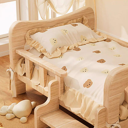 Contemporary Creative Rectangular Fabric Rattan Pine Wood Pet Bed For Bedroom