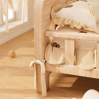 Contemporary Creative Rectangular Fabric Rattan Pine Wood Pet Bed For Bedroom