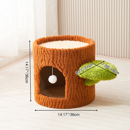 Contemporary Creative Round Tree-Shaped Plywood Sisal Cat Tree 1/2/3-Tier For Living Room