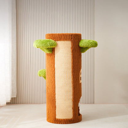 Contemporary Creative Round Tree-Shaped Plywood Sisal Cat Tree 1/2/3-Tier For Living Room