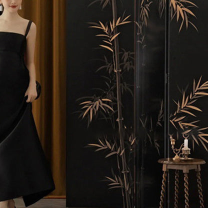 Traditional Chinese Rectangular Wood Plywood Gold Leaf Foldable Hand-Painted Room Divider For Living Room