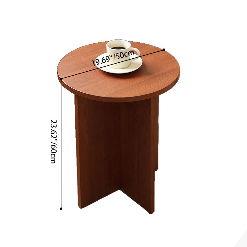 Traditional Vintage Round Particleboard Space-Saving Side Table For Living Room