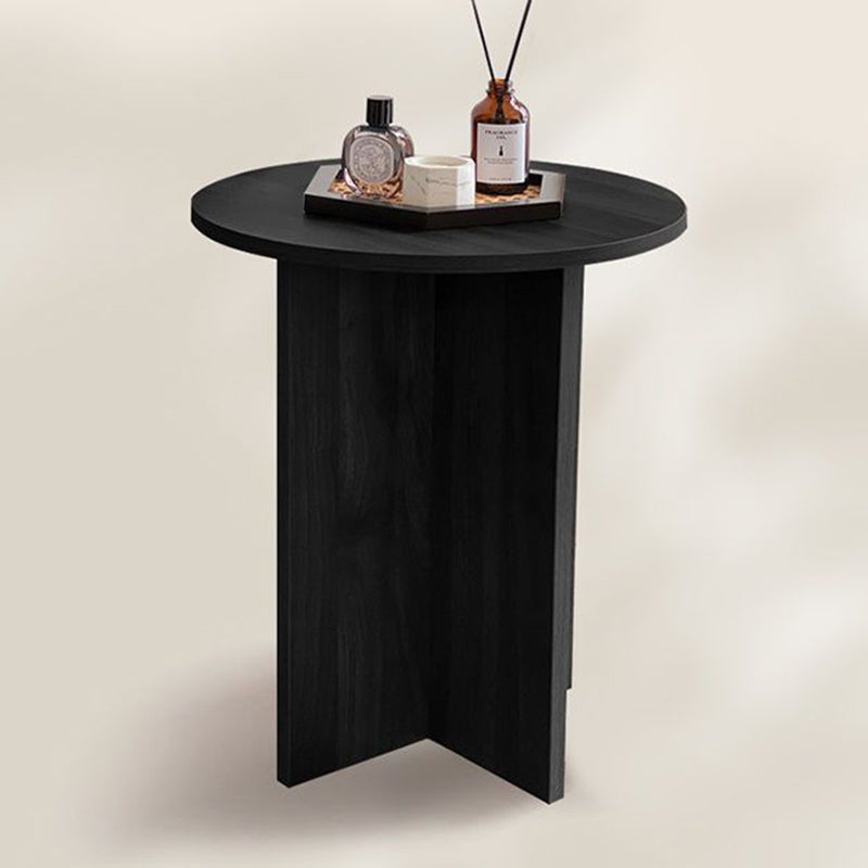 Traditional Vintage Round Particleboard Space-Saving Side Table For Living Room