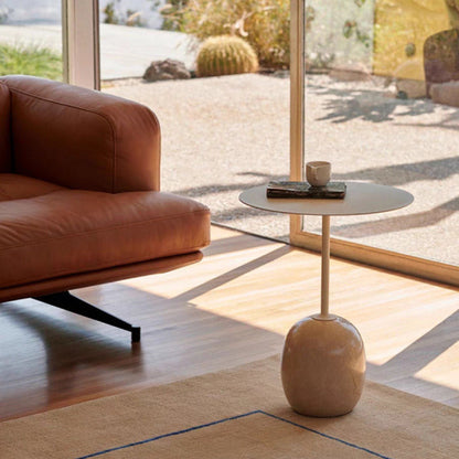Modern Minimalist Round Marble Iron Side Table 1-Tier For Living Room