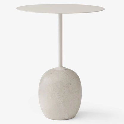 Modern Minimalist Round Marble Iron Side Table 1-Tier For Living Room