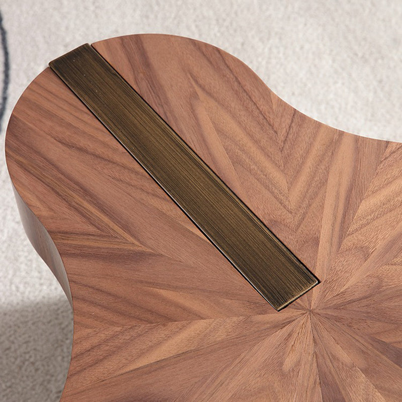 Contemporary Creative Wavy Stone Slab Medium-Density Fiberboard Combination Coffee Table For Living Room