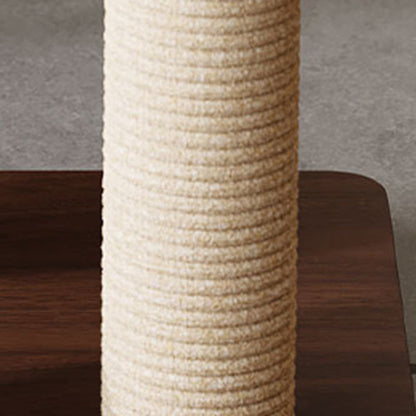 Contemporary Scandinavian Round Rubberwood Solid Wood Acrylic Multi-Functional Cat Tree For Living Room