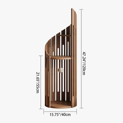 Modern Art Deco Round Rubberwood Spiral Cat Tree 3-Tier For Living Room
