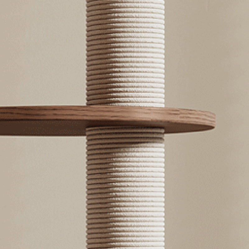 Traditional Vintage Cylinder Rubberwood Sisal Multi-Functional Cat Tree For Living Room