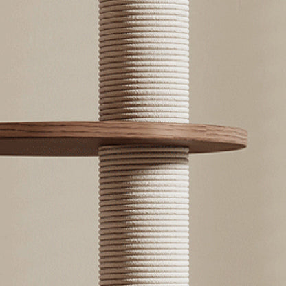 Traditional Vintage Cylinder Rubberwood Sisal Multi-Functional Cat Tree For Living Room
