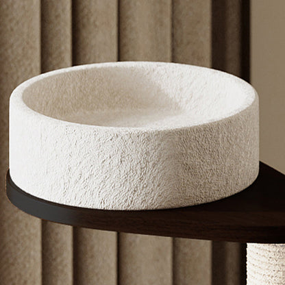Contemporary Scandinavian Round Plywood Pine Wood Stone Slab Multi-Functional Cat Tree For Living Room