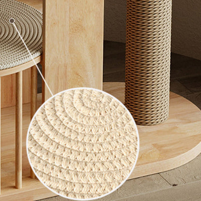 Contemporary Creative Cylindrical Rubberwood Acrylic Sisal Multi-Functional Cat Tree For Living Room