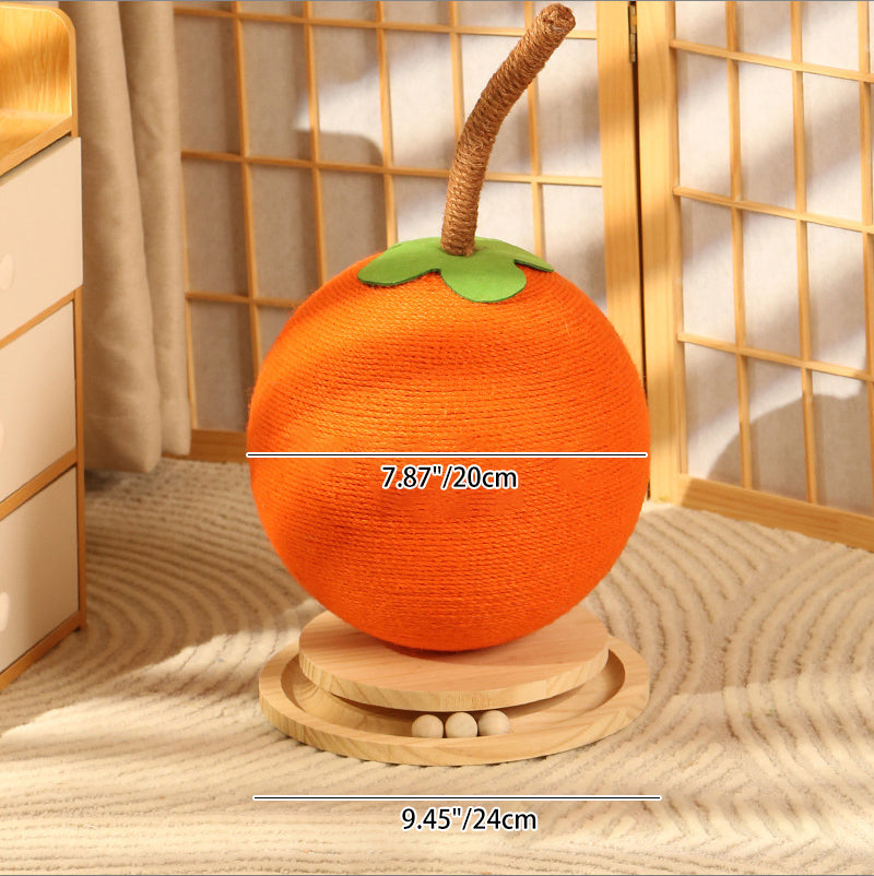 Contemporary Creative Round Orange-Shaped Sisal Foam Medium-Density Fiberboard Cat Tree For Bedroom