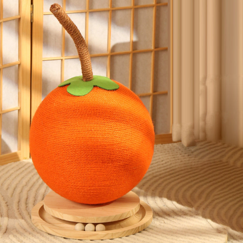 Contemporary Creative Round Orange-Shaped Sisal Foam Medium-Density Fiberboard Cat Tree For Bedroom