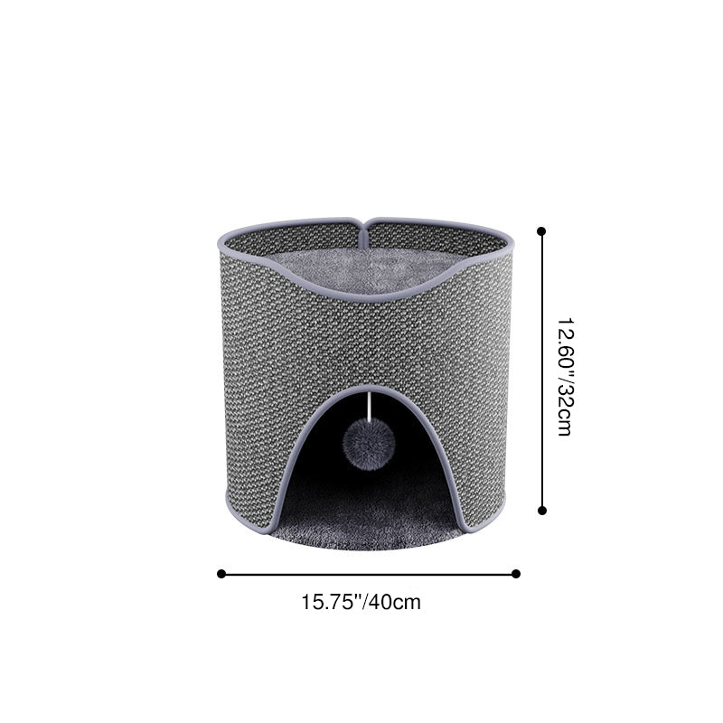 Contemporary Creative Cylindrical Sisal Velvet Fabric Medium-Density Fiberboard Cat Tree 1/2-Tier For Bedroom