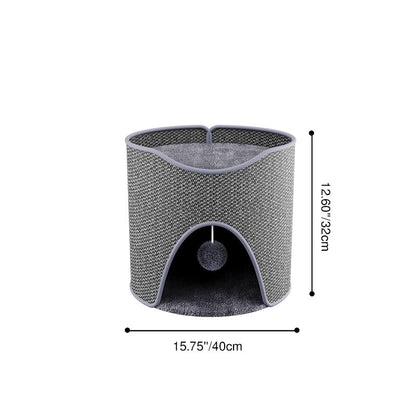 Contemporary Creative Cylindrical Sisal Velvet Fabric Medium-Density Fiberboard Cat Tree 1/2-Tier For Bedroom