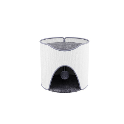 Contemporary Creative Cylindrical Sisal Velvet Fabric Medium-Density Fiberboard Cat Tree 1/2-Tier For Bedroom