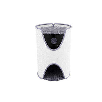 Contemporary Creative Cylindrical Sisal Velvet Fabric Medium-Density Fiberboard Cat Tree 1/2-Tier For Bedroom
