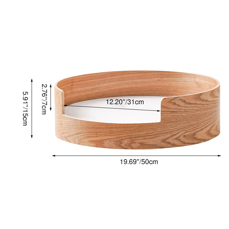 Traditional Vintage Round Veneered Plywood Linen Sisal Cat Bed For Bedroom