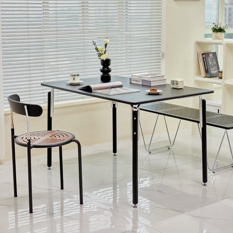 Modern Minimalist Rectangular Spray-Painted Beech Wood Plywood Dining Table For Dining Room