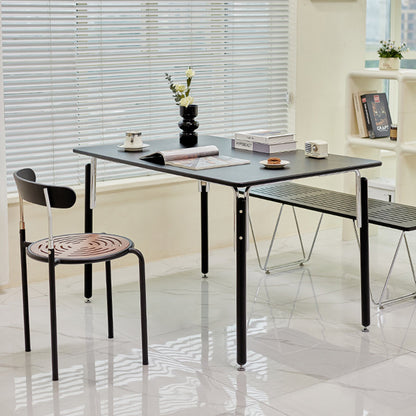 Modern Minimalist Rectangular Spray-Painted Beech Wood Plywood Dining Table For Dining Room