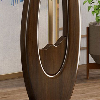 Traditional Chinese Round Pipa-Shaped Rubberwood Solid Wood Vintage Hall Tree For Entryways