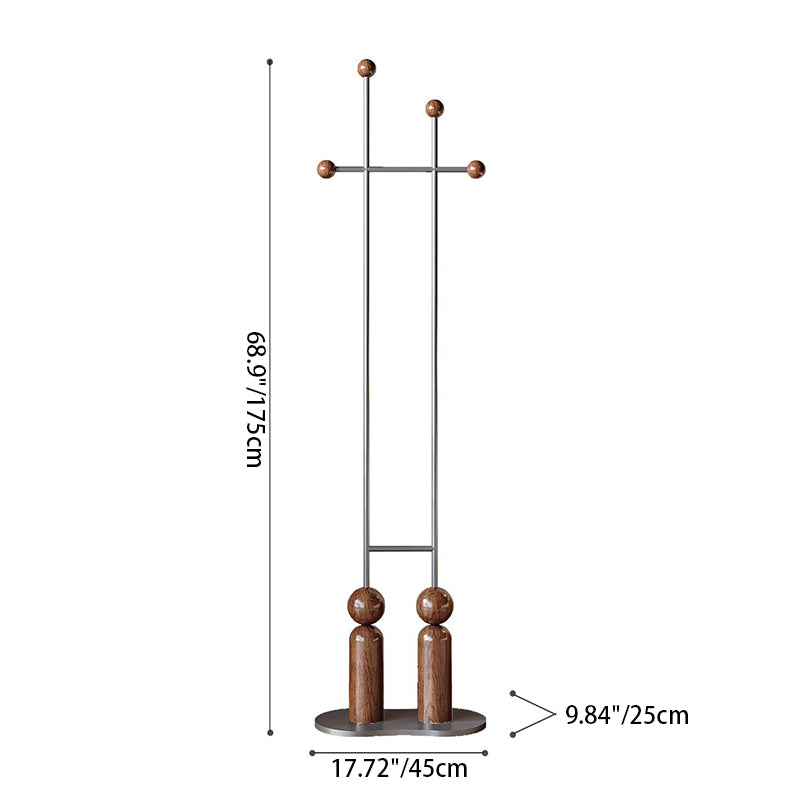 Traditional Vintage Rectangular Wabi-Sabi Style Stainless Steel Carbon Steel Hall Tree For Bedroom & Entryways