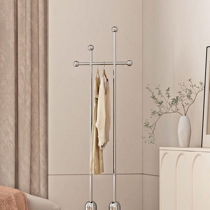 Contemporary Luxury Rectangular Stainless Steel Mirror-Fin Silver Hall Tree For Bedroom & Entryways