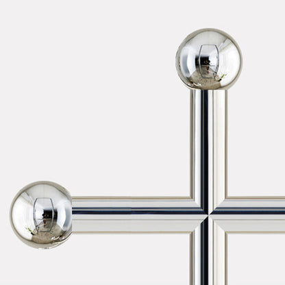 Contemporary Luxury Rectangular Stainless Steel Mirror-Fin Silver Hall Tree For Bedroom & Entryways