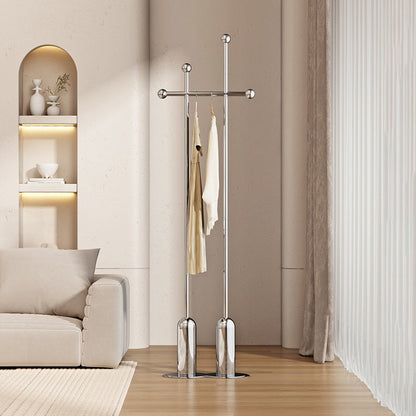 Contemporary Luxury Rectangular Stainless Steel Mirror-Fin Silver Hall Tree For Bedroom & Entryways