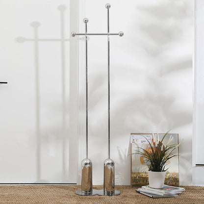 Contemporary Luxury Rectangular Stainless Steel Mirror-Fin Silver Hall Tree For Bedroom & Entryways