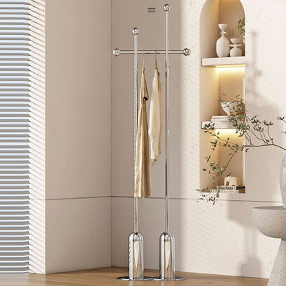 Contemporary Luxury Rectangular Stainless Steel Mirror-Fin Silver Hall Tree For Bedroom & Entryways