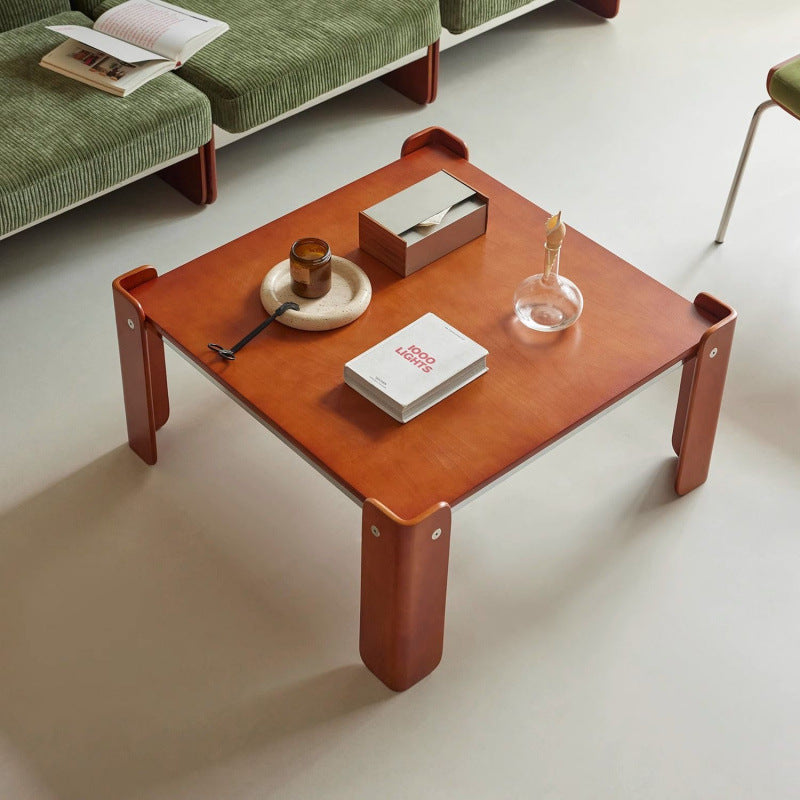 Traditional Vintage Square Plywood Electroplated Iron Coffee Table For Living Room