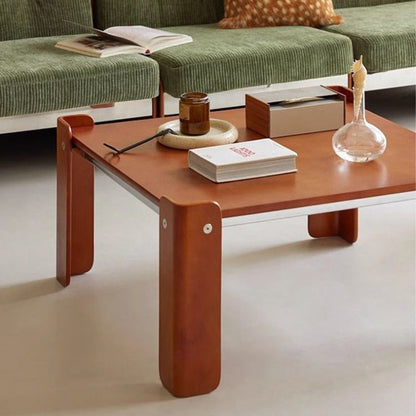 Traditional Vintage Square Plywood Electroplated Iron Coffee Table For Living Room