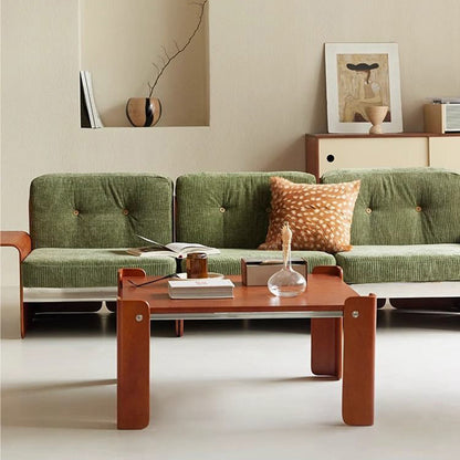 Traditional Vintage Square Plywood Electroplated Iron Coffee Table For Living Room