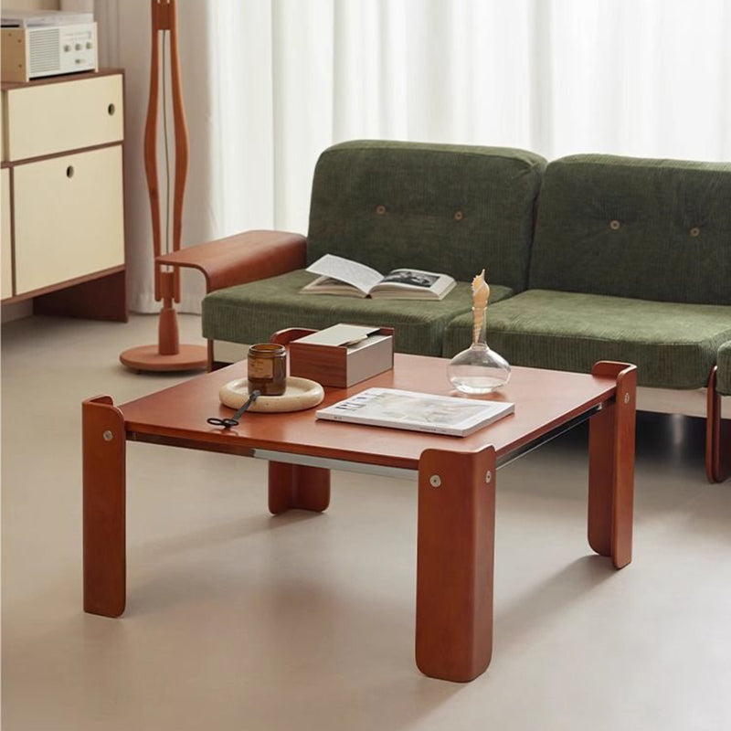 Traditional Vintage Square Plywood Electroplated Iron Coffee Table For Living Room